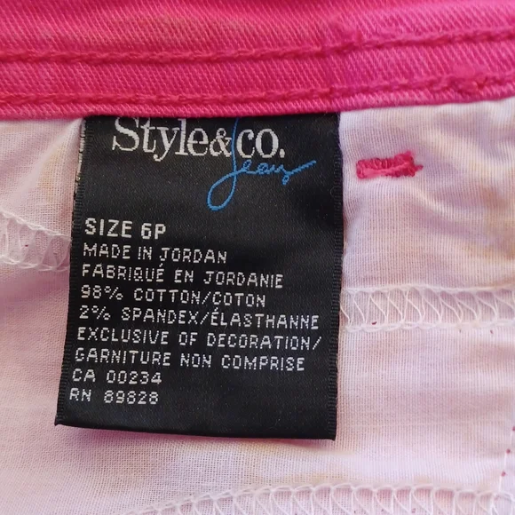 COPY - STYLE & CO Pink Jeans, size 6P - Picture 4 of 4